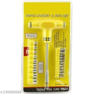 "Pro-Grade 24-Piece Socket and Bit Set for DIY & Mechanics"