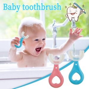 Best Baby U-Shaped Silicone Manual Toothbrush – 360° Soft Bristle Toothbrush for Toddlers & Kids Dental Cleaning