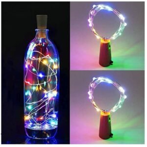 Wine Bottle Cork String Light | 2M Cable Length Copper Wire Light | Multicolor LED Light Battery Operated | String Light for Home Decoration, New Year, Indoor-Outdoor Decoration Light (1pc)
