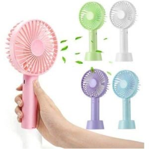 Best Mini Portable USB Hand Fan – Rechargeable 1200mAh Battery, 3-Speed Cooling Fan with Stand for Home, Office & Travel