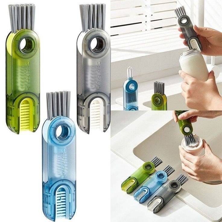 3 in 1 Cleaning Brush | Multipurpose Bottle & Cup Cleaner with U-Shaped Design