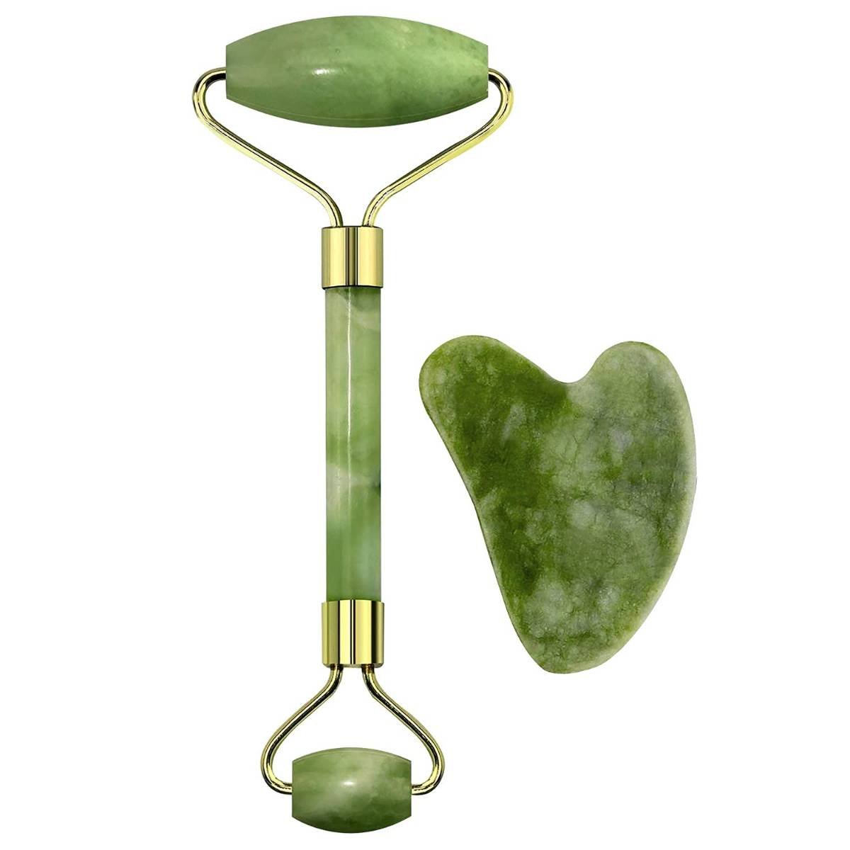 "Premium Jade Roller with Shiny Stone –1, Anti-Aging, Glowing Skin & Puffiness Relief Tool"