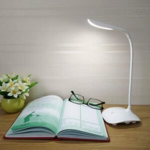 Basics Sleek Rechargeable Table Lamp, 8W, Dimming, White, Pack of 1