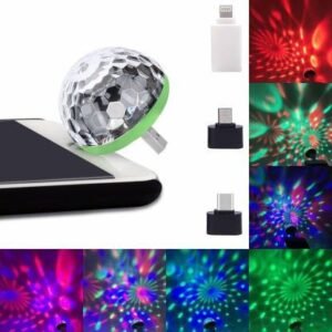 USB LED Mini Disco Ball Light – Portable Star Night Projector for Car, Room & Party Decor, Adjustable Colorful Light Show