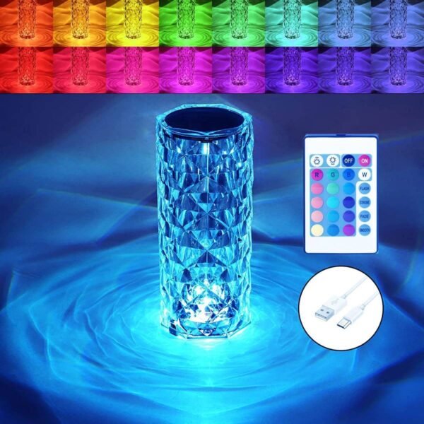 Unique Fancy Rose Dimond Table Lamp usb charging with remote premium quality with box Jumbo Size