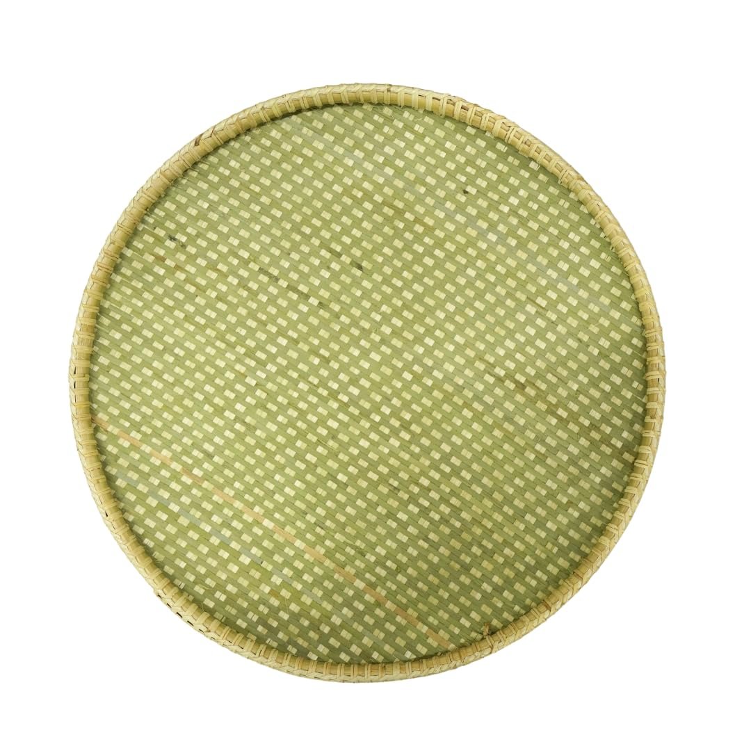 Traditional Mithila Bamboo Soop/sup I Dagra Serving Tray (Diameter 18 Inch) Rice stone separator