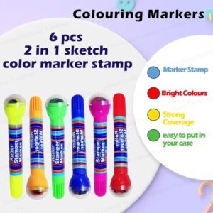 “Unique 2-in-1 Magic Marker with Fun Stamp – Creative Drawing Pen for Kids”