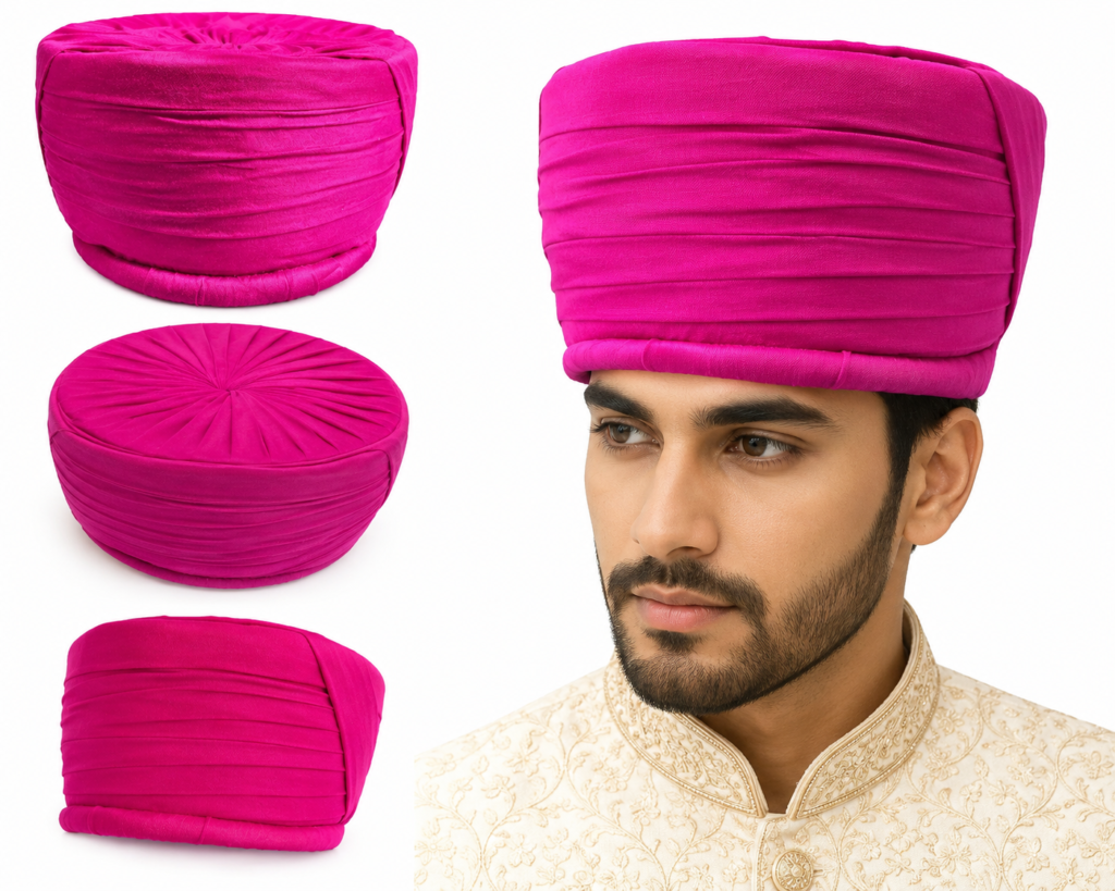 Mithila Paag | Cotton Mithila Paag | Pink | Red | Kopti | Yellow For Janeu/Wedding