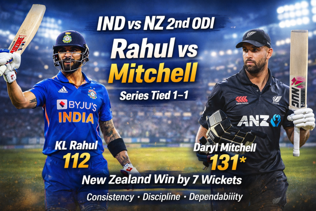 IND vs NZ 2nd ODI Highlight: KL Rahul 112, Daryl Mitchell 131* | Series Tied 1–1
