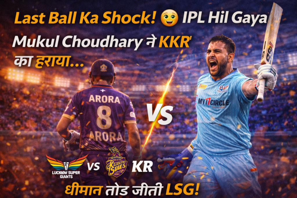 KKR vs LSG IPL 2026: “Last Ball Ka Shock!” – Mukul Choudhary Ne Eden Gardens Mein Likhi Nayi Kahani