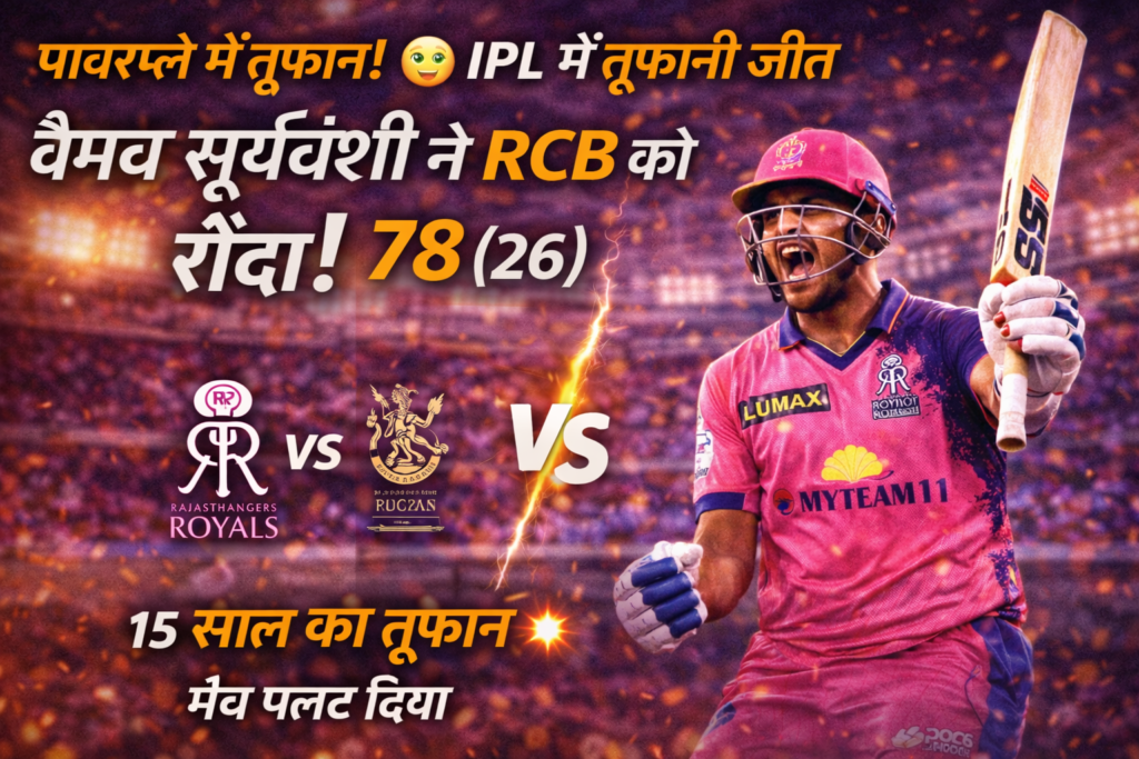 RR vs RCB IPL 2026: 202 Chase Mein Toofan! 15 Saal Ke Sooryavanshi Ne Match Palat Diya
