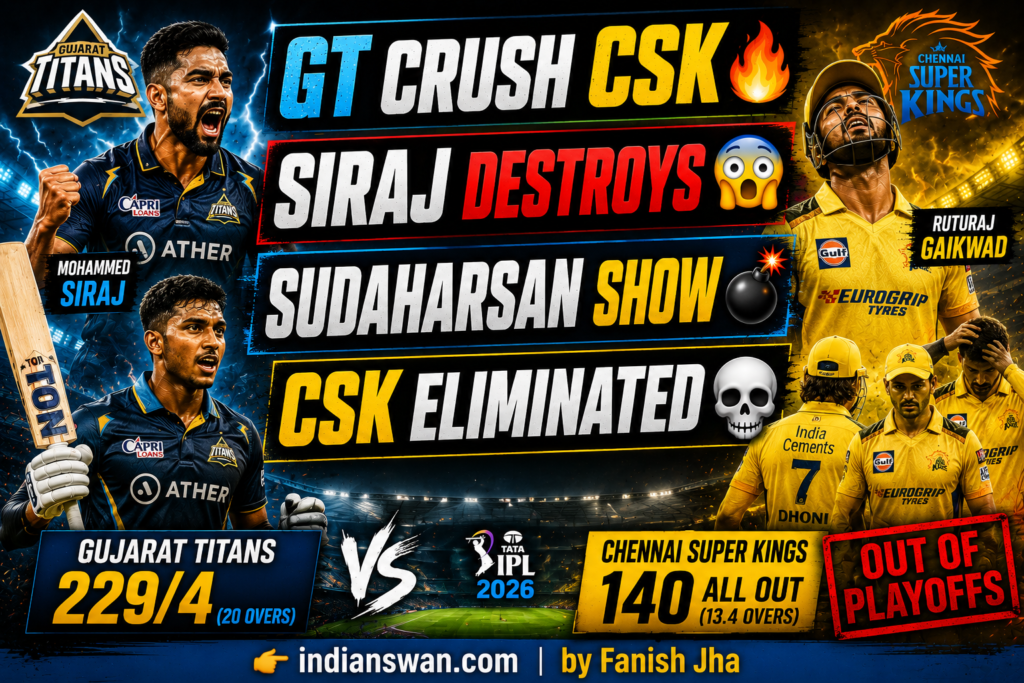 GT vs CSK IPL 2026 Highlights: Gujarat Titans Thrash Chennai By 89 Runs